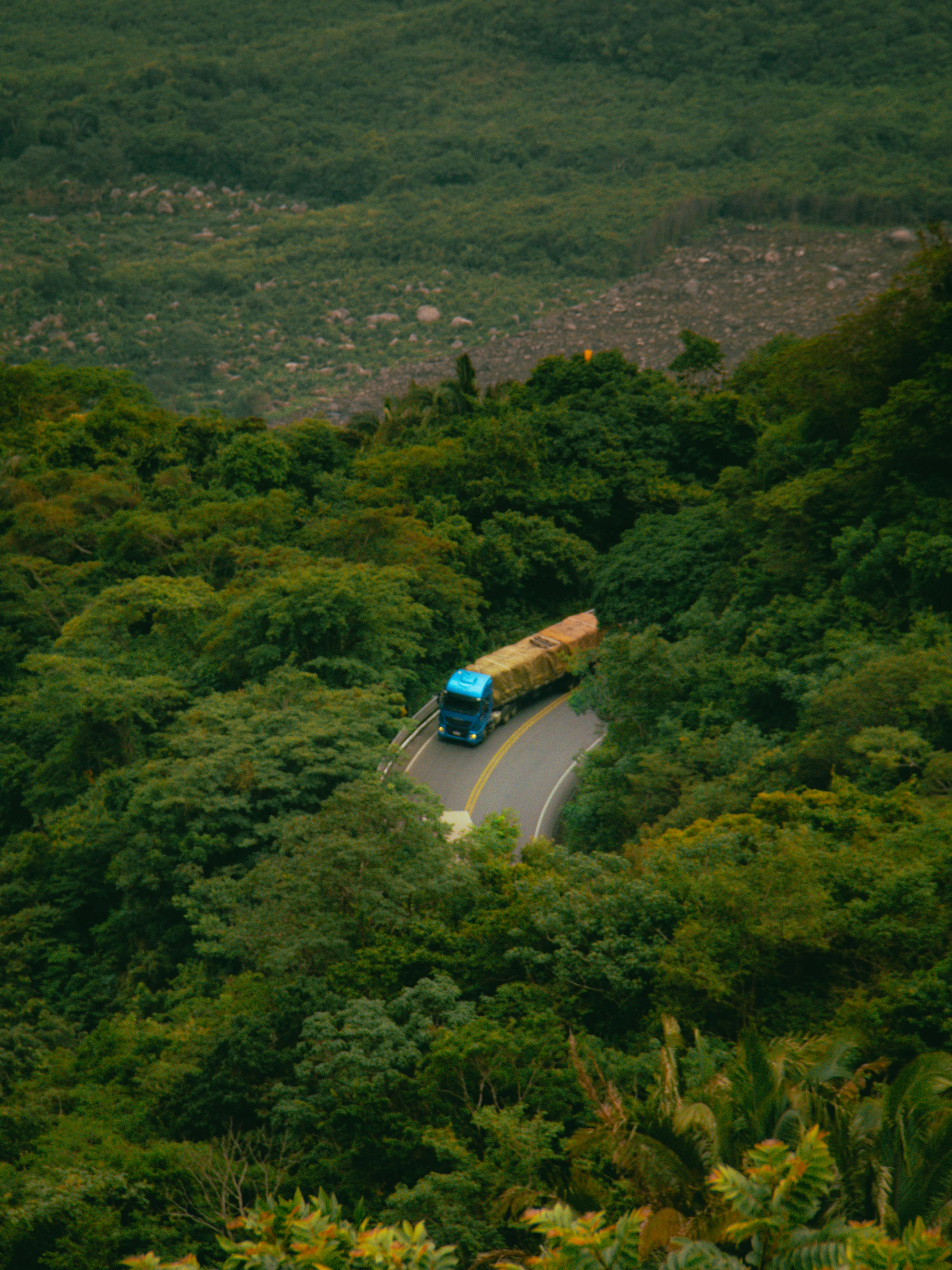 Freight truck on the open road